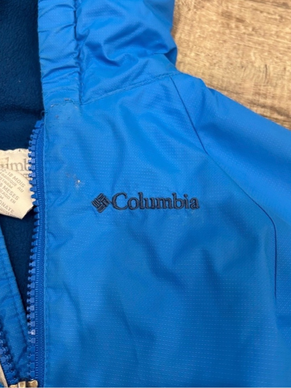 Columbia Blue & Navy Colorblock Toddler One-Piece Snowsuit - Picture 4 of 6